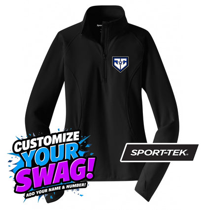 Sport-Tek Women's Sport-Wick Stretch 1-2-Zip Pullover - JCB