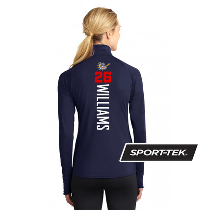 Sport-Tek Women's Sport-Wick Stretch 1-2-Zip Pullover - Bloomingdale Bulldogs Baseball