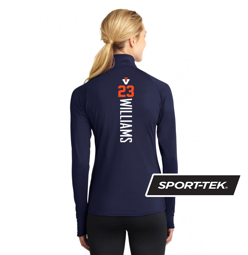 Sport-Tek Women's Sport-Wick Stretch 1-2-Zip Pullover - Team Virginia Baseball