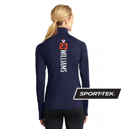 Sport-Tek Women's Sport-Wick Stretch 1-2-Zip Pullover - Team Virginia Baseball