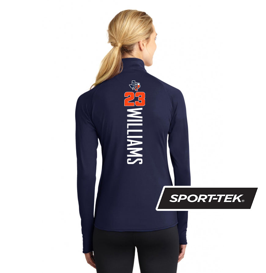 Sport-Tek Women's Sport-Wick Stretch 1-2-Zip Pullover - Dallas Tigers Baseball