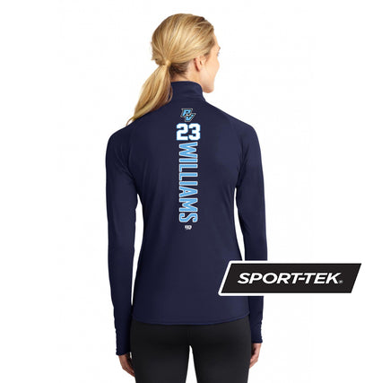 Sport-Tek Women's Sport-Wick Stretch 1-2-Zip Pullover - PVAA Sharks