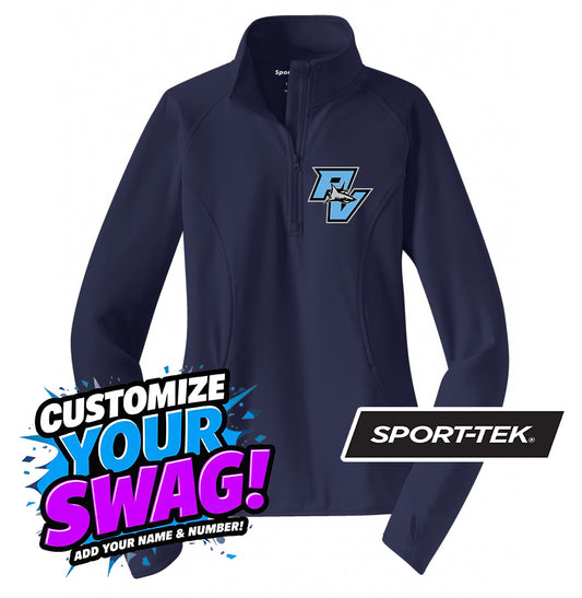 Sport-Tek Women's Sport-Wick Stretch 1-2-Zip Pullover - PVAA Sharks