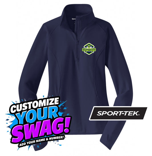 Sport-Tek Women's Sport-Wick Stretch 1-2-Zip Pullover - VB Bombers Baseball