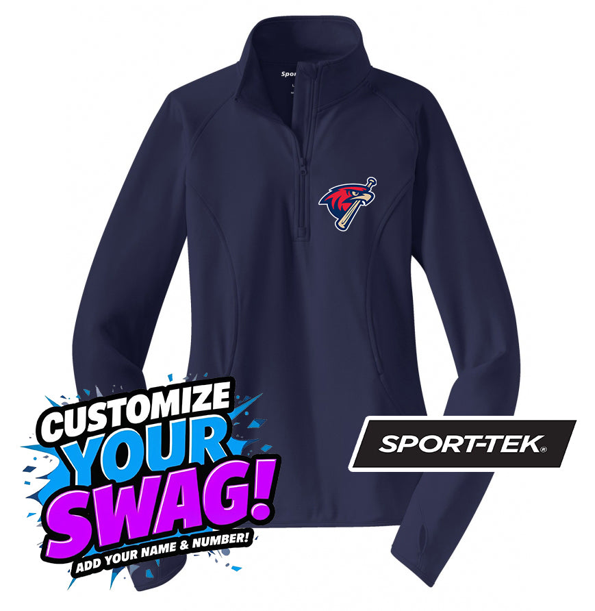 Sport-Tek Women's Sport-Wick Stretch 1-2-Zip Pullover - MSA Redtails Baseball