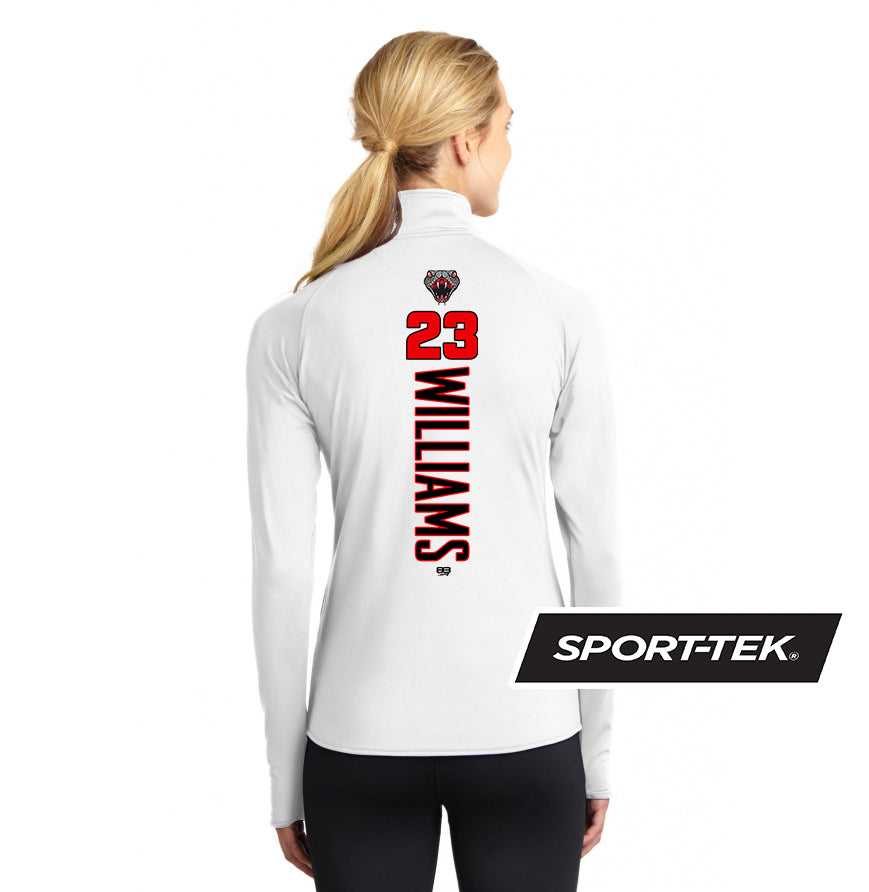 Sport-Tek Women's Sport-Wick Stretch 1-2-Zip Pullover - Black Creek Cottonmouths