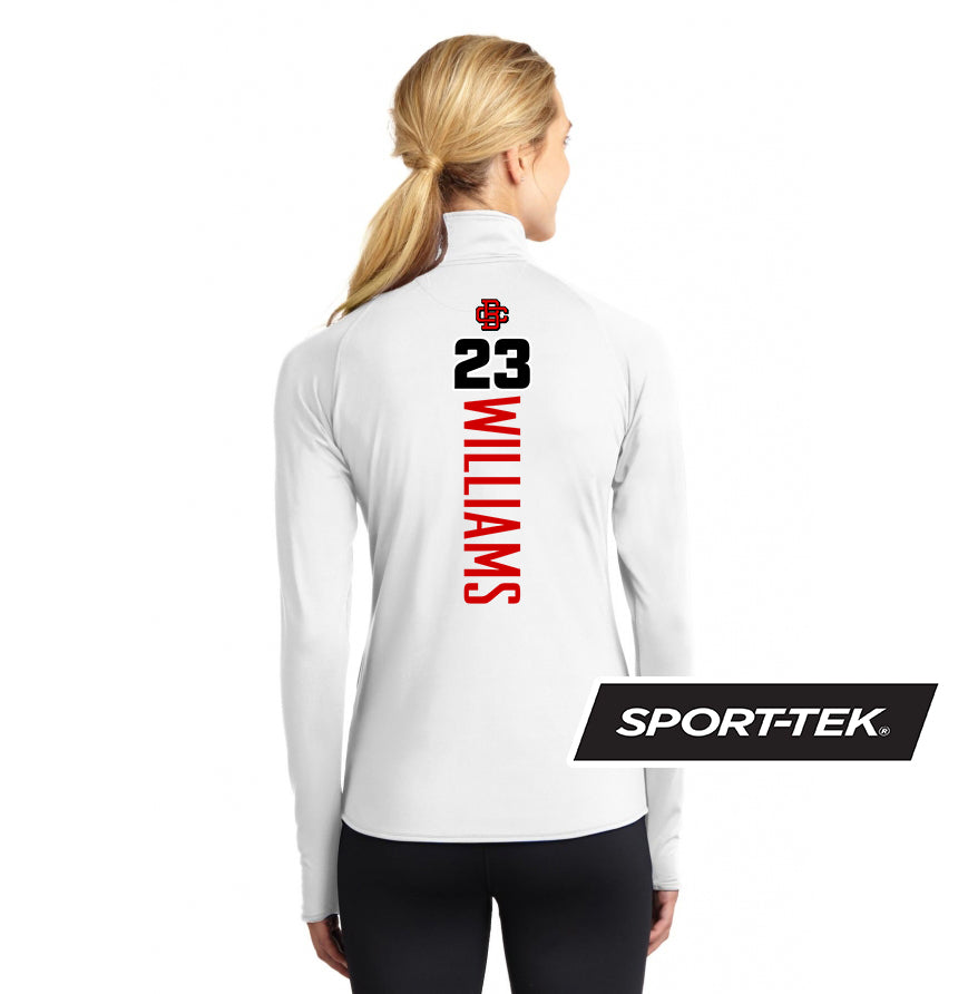 Sport-Tek Women's Sport-Wick Stretch 1-2-Zip Pullover - Creeks Baseball Club - CBC