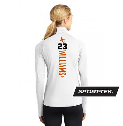 Sport-Tek Women's Sport-Wick Stretch 1-2-Zip Pullover - Ancient City Reds