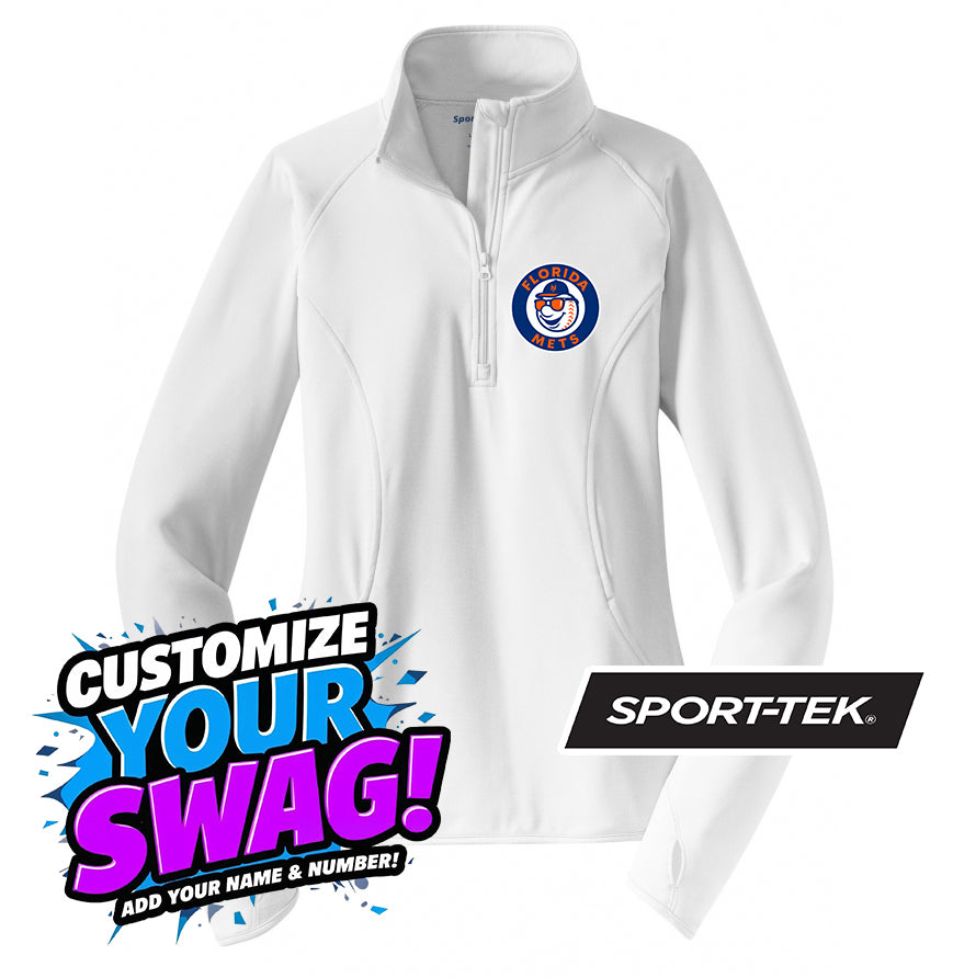 Sport-Tek Women's Sport-Wick Stretch 1-2-Zip Pullover - Florida Mets Baseball