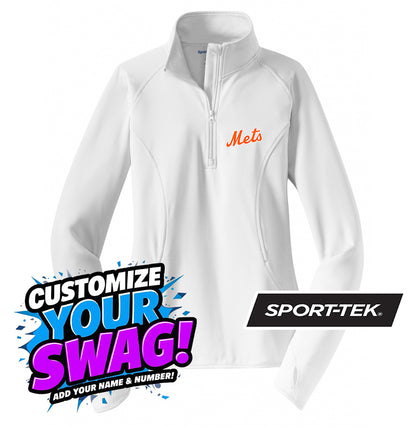 Sport-Tek Women's Sport-Wick Stretch 1-2-Zip Pullover - Florida Mets Baseball