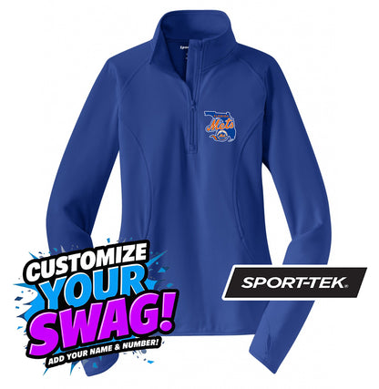 Sport-Tek Women's Sport-Wick Stretch 1-2-Zip Pullover - Florida Mets Baseball