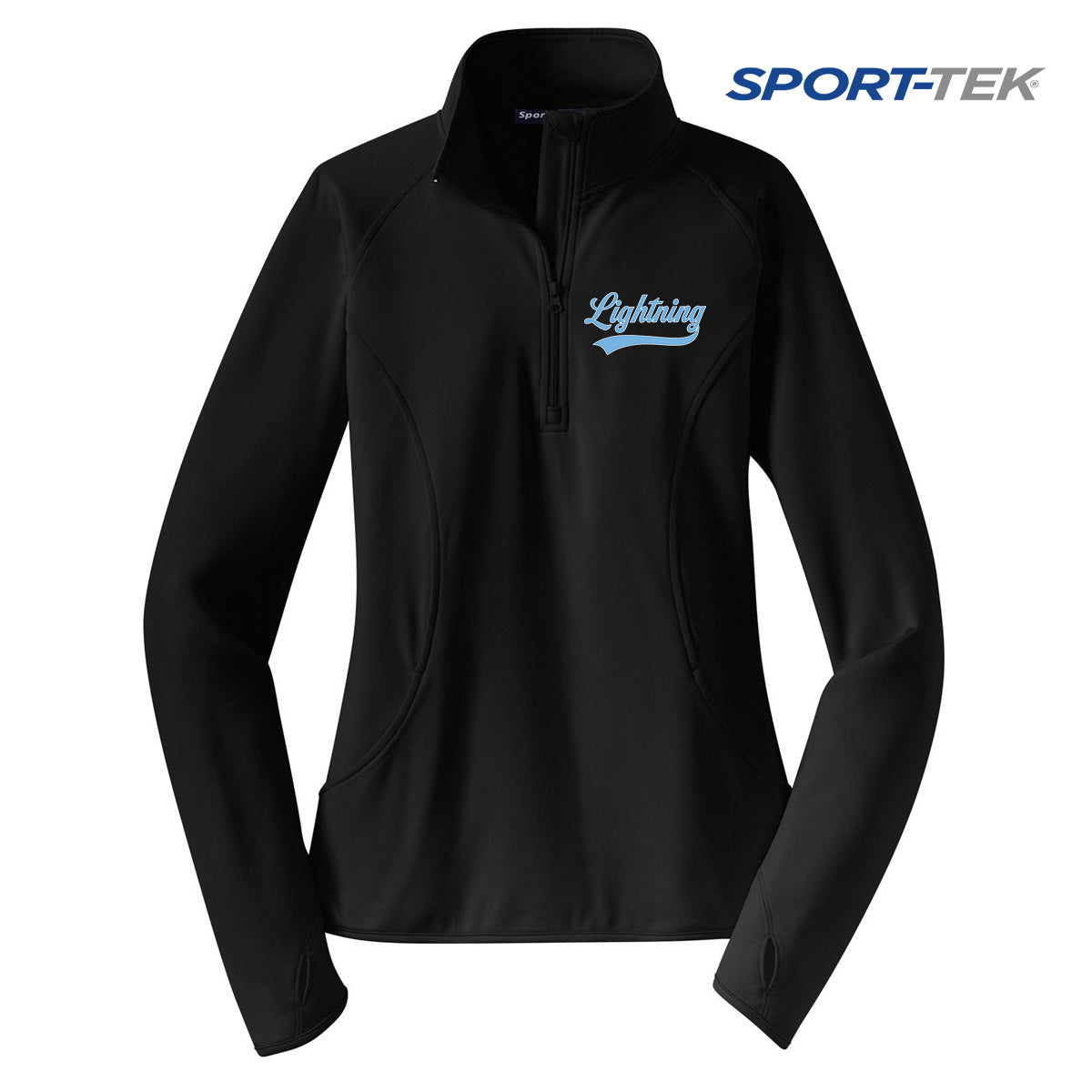 Sport-Tek Women's Sport-Wick Stretch 1-2-Zip Pullover - Lightning Baseball