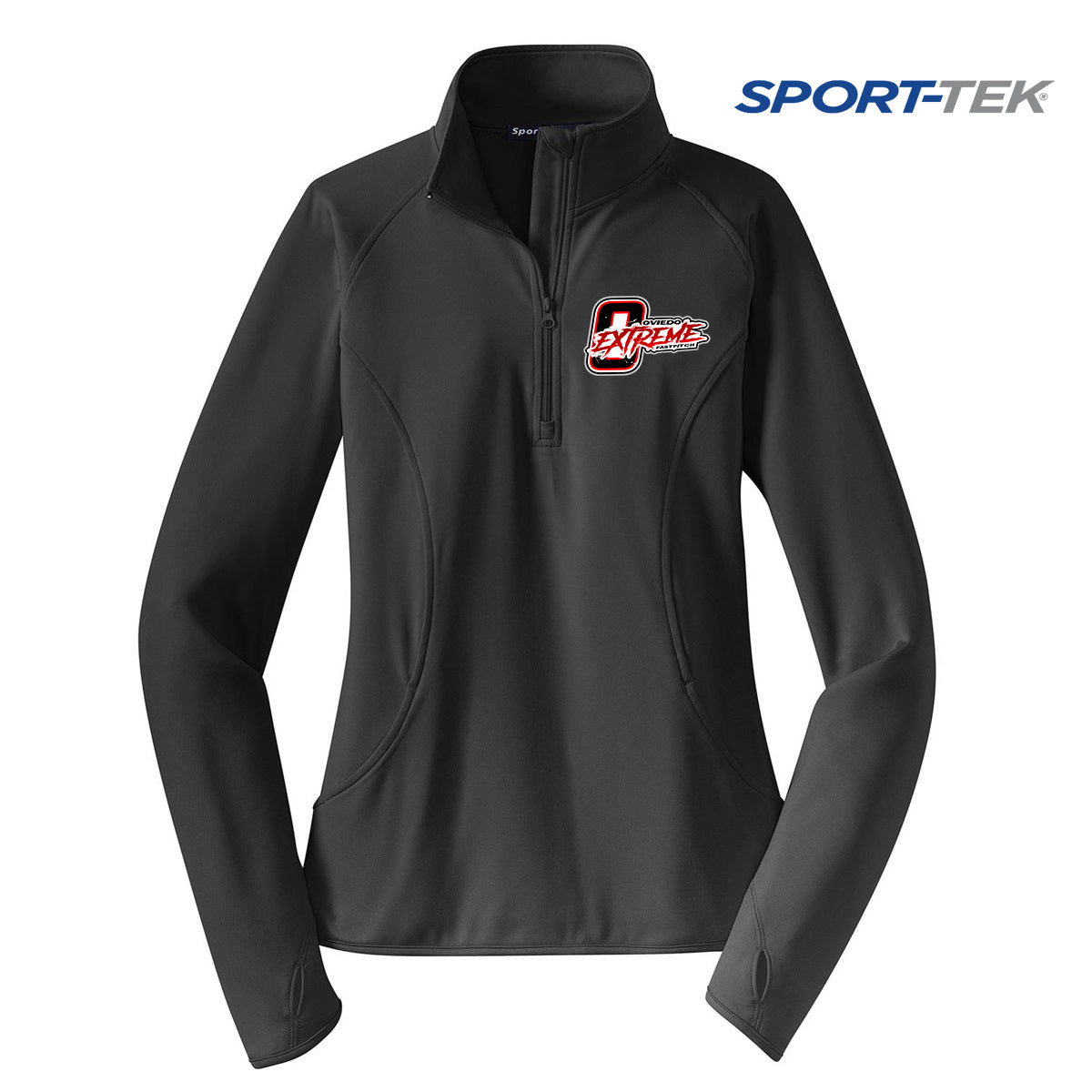 Sport-Tek Women's Sport-Wick Stretch 1-2-Zip Pullover - Oviedo Extreme Softball