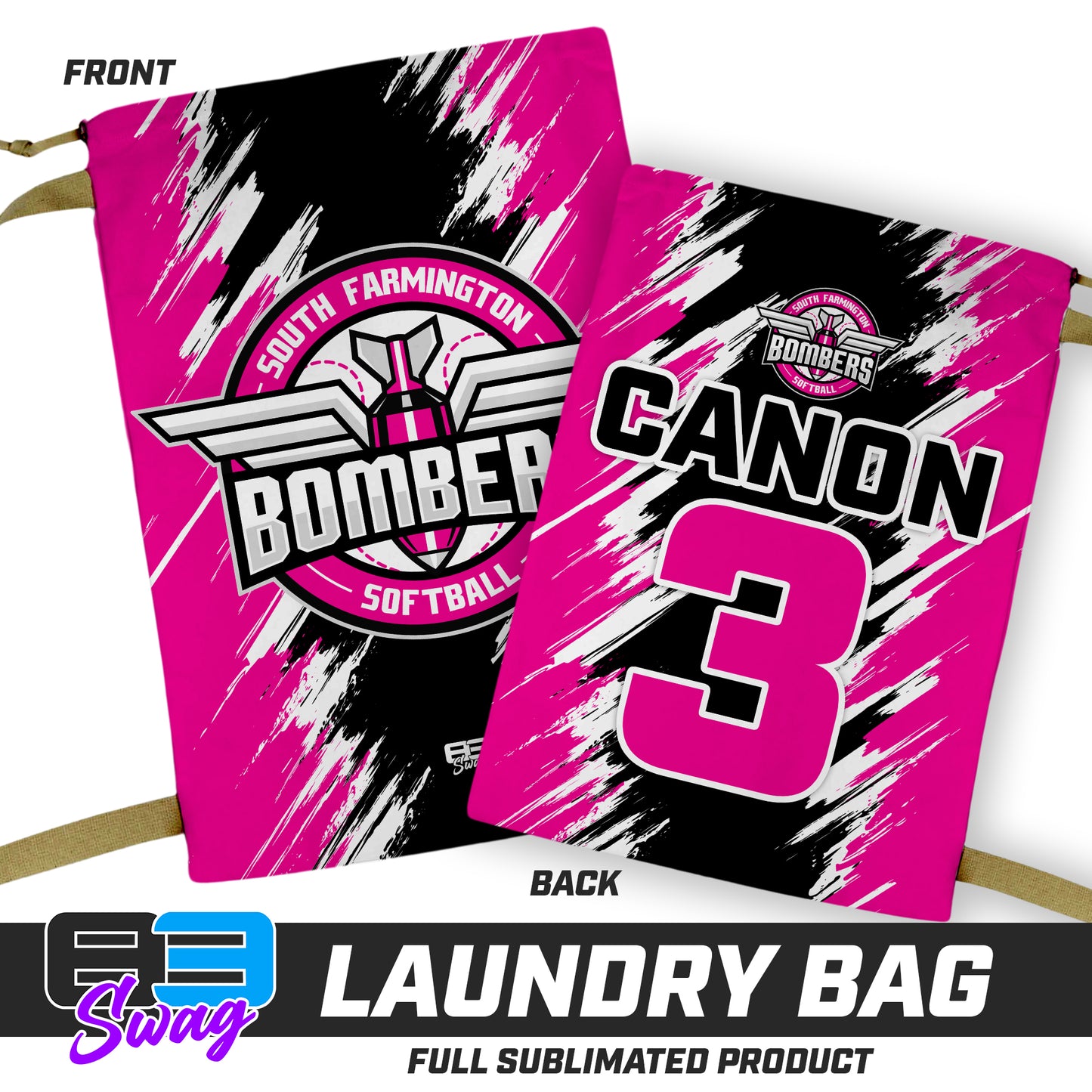 28"x36" Laundry Bag - South Farmington Bombers Softball