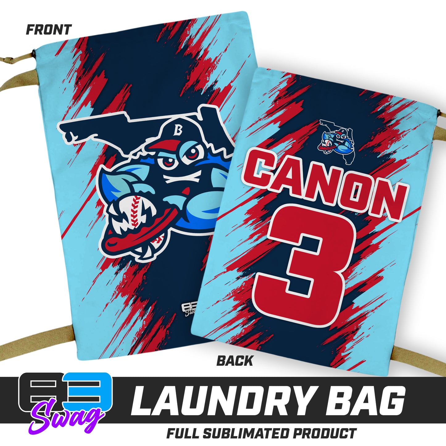 28"x36" Laundry Bag - FCA Blueclaws Baseball