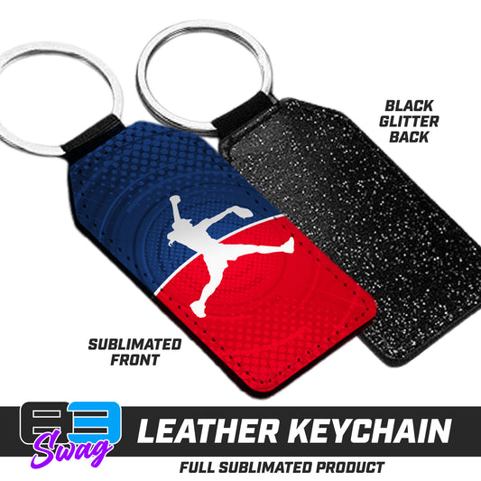 CUSTOM - 3.15" x 1.65" Leather Keychain - KY Rockers Softball