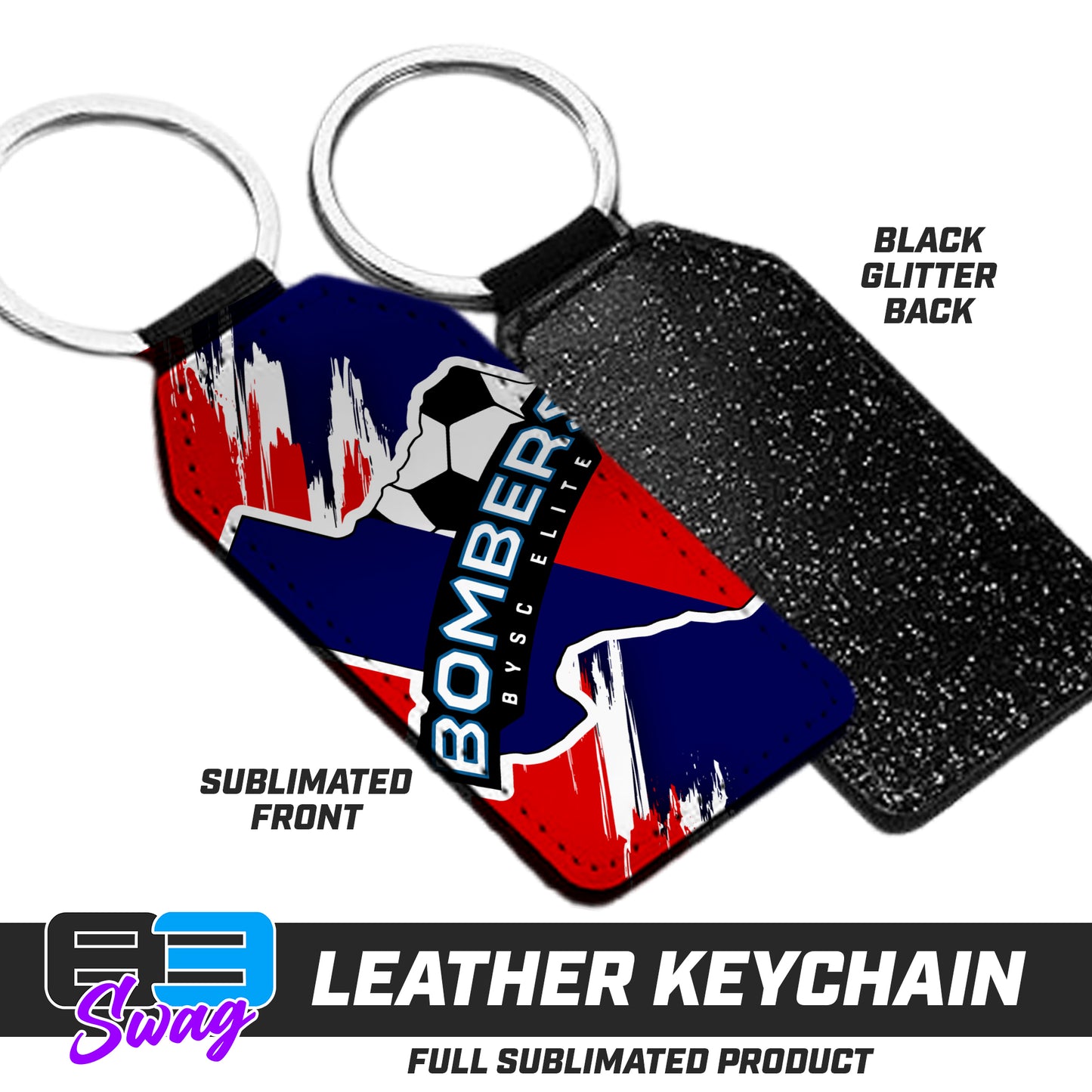 3.15" x 1.65" Leather Keychain - BYSC Bombers Soccer