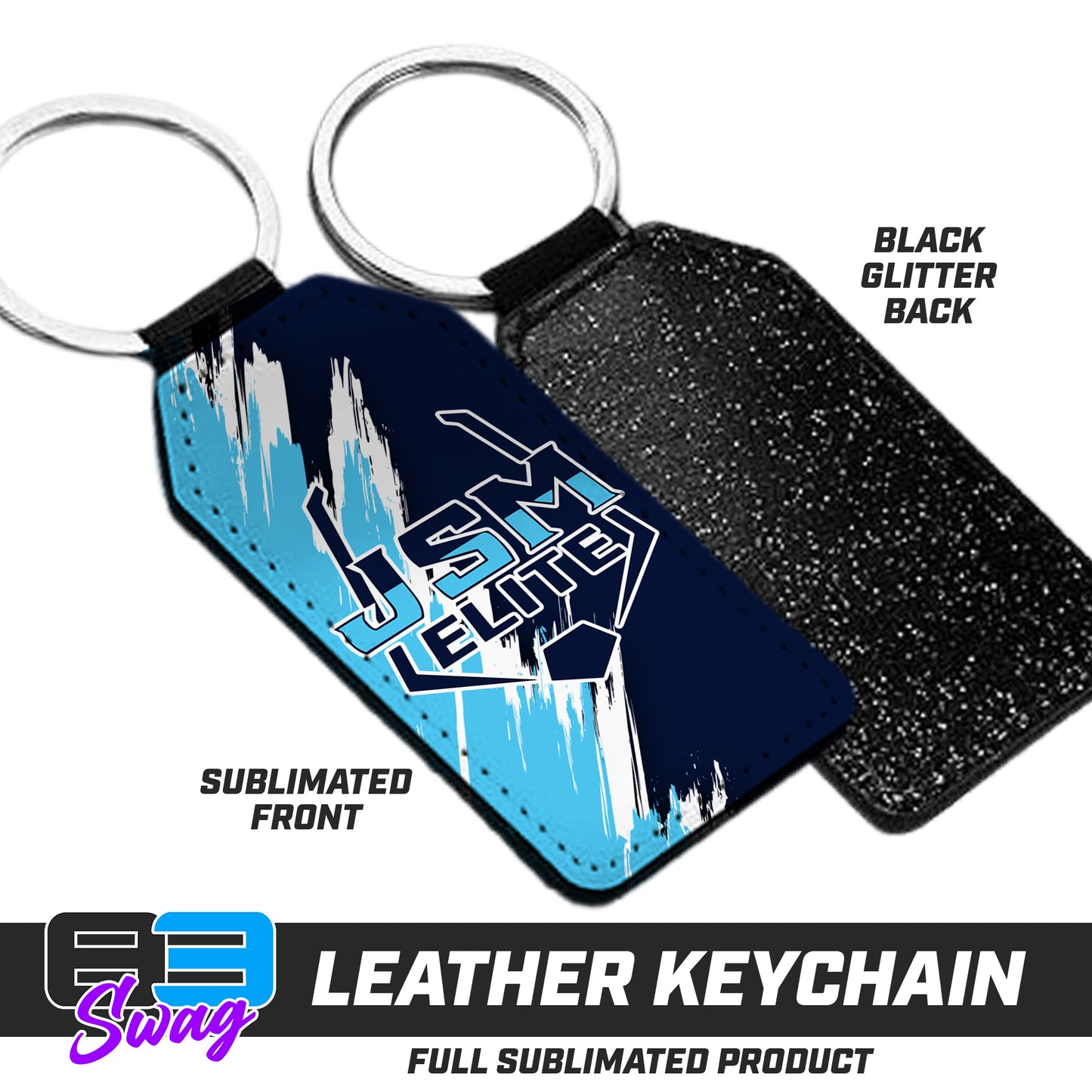 3.15" x 1.65" Leather Keychain - JSM ELITE Baseball