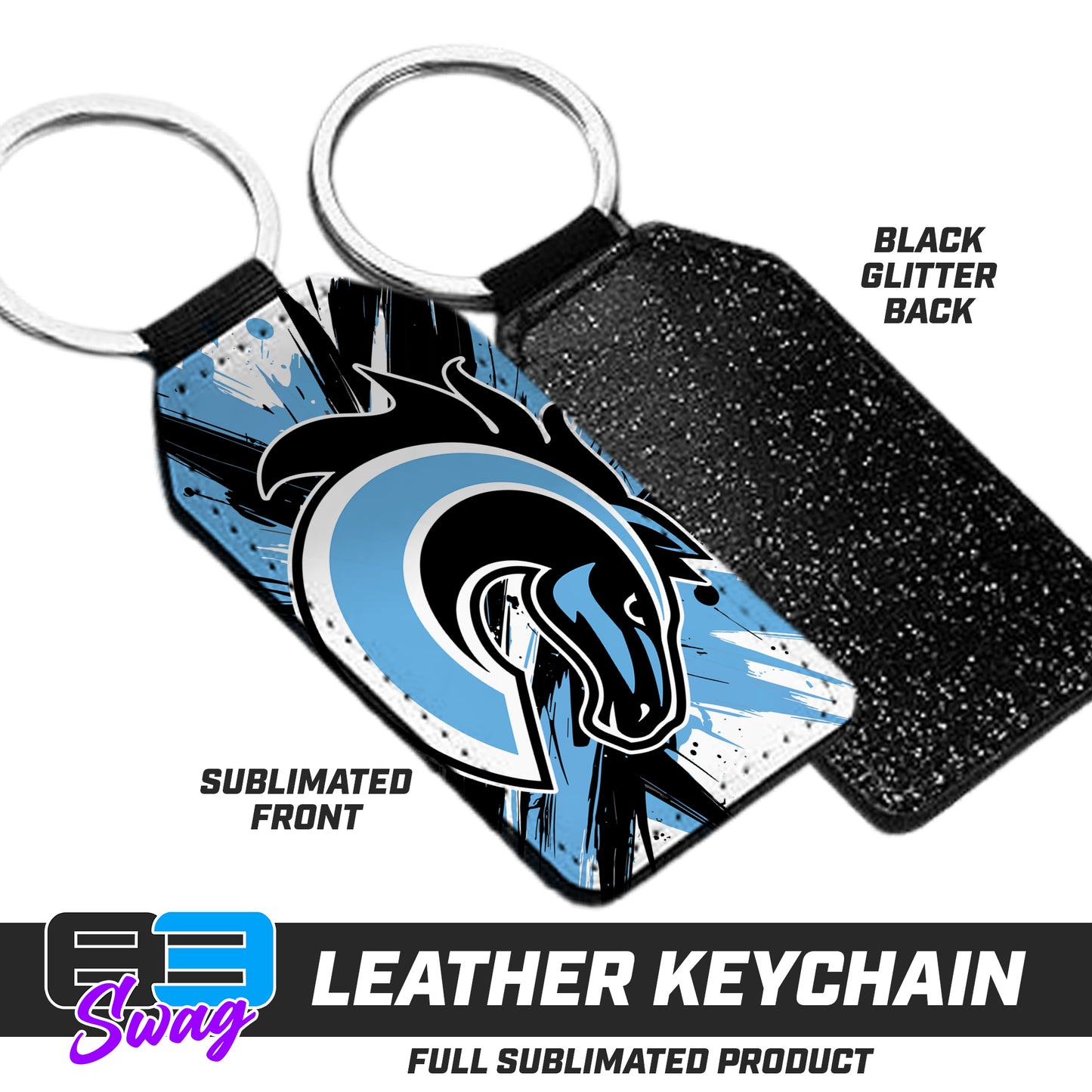 3.15" x 1.65" Leather Keychain - Colts Baseball