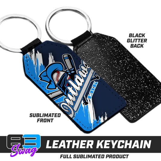 3.15" x 1.65" Leather Keychain - Outlaws Baseball