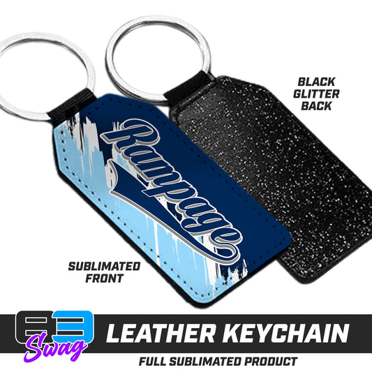 3.15" x 1.65" Leather Keychain - Mississippi Rampage 2030 Softball