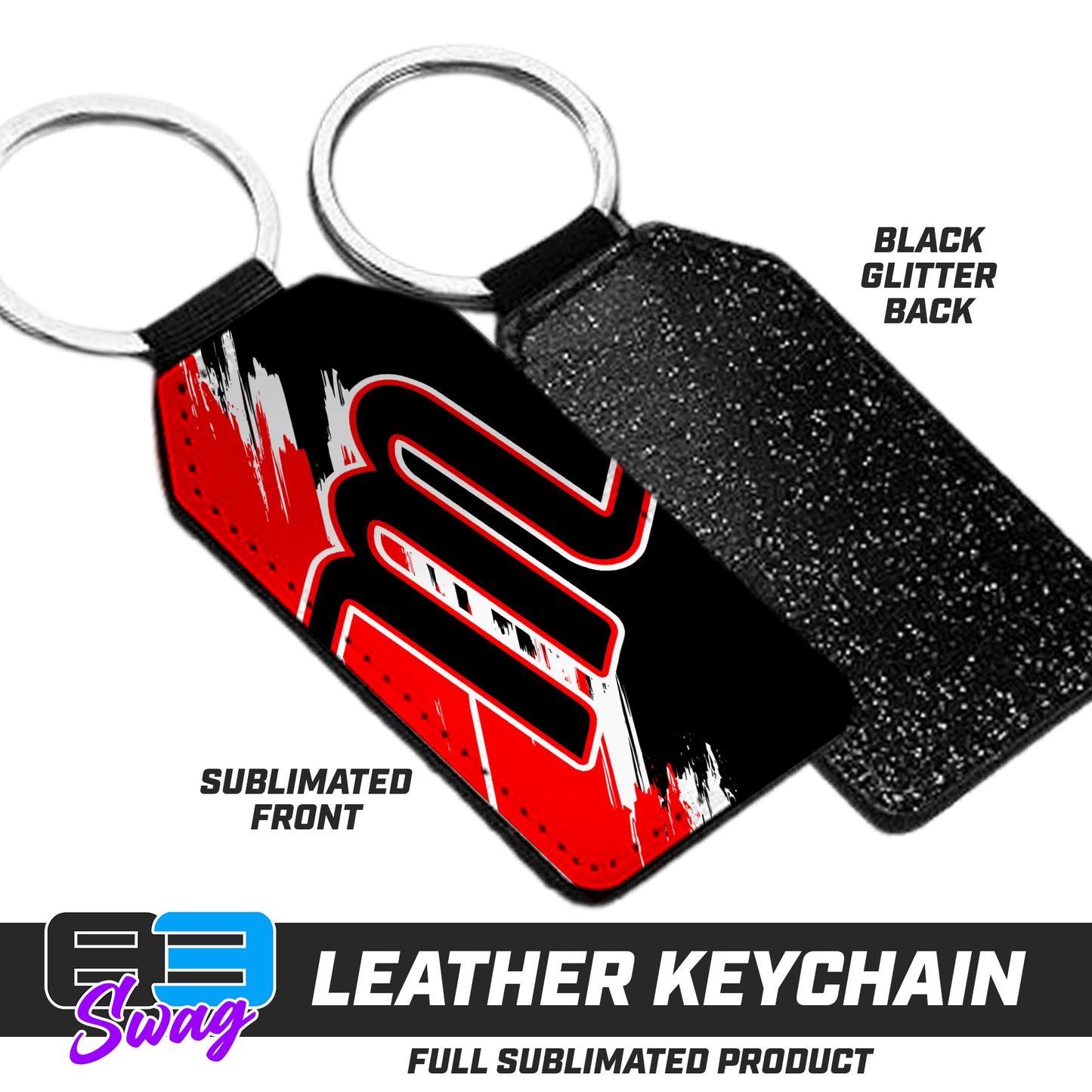 3.15" x 1.65" Leather Keychain - SYA Mets