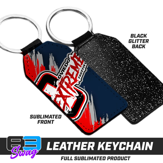 3.15" x 1.65" Leather Keychain - Oviedo Extreme Softball