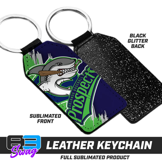 3.15" x 1.65" Leather Keychain - Orlando Baseball Prospects - Land Sharks