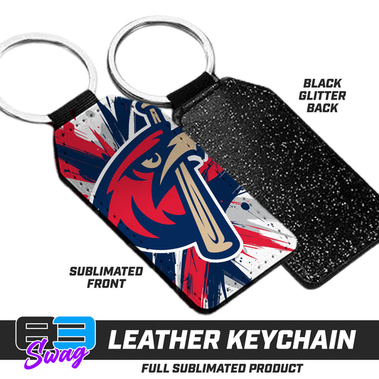 3.15" x 1.65" Leather Keychain - MSA Redtails Baseball