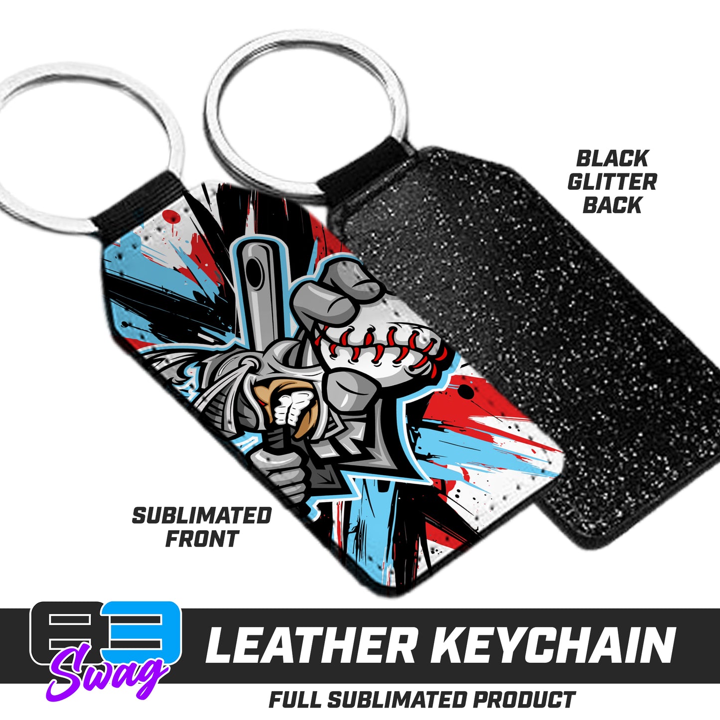 3.15" x 1.65" Leather Keychain - Knights Baseball 2026 VERSION