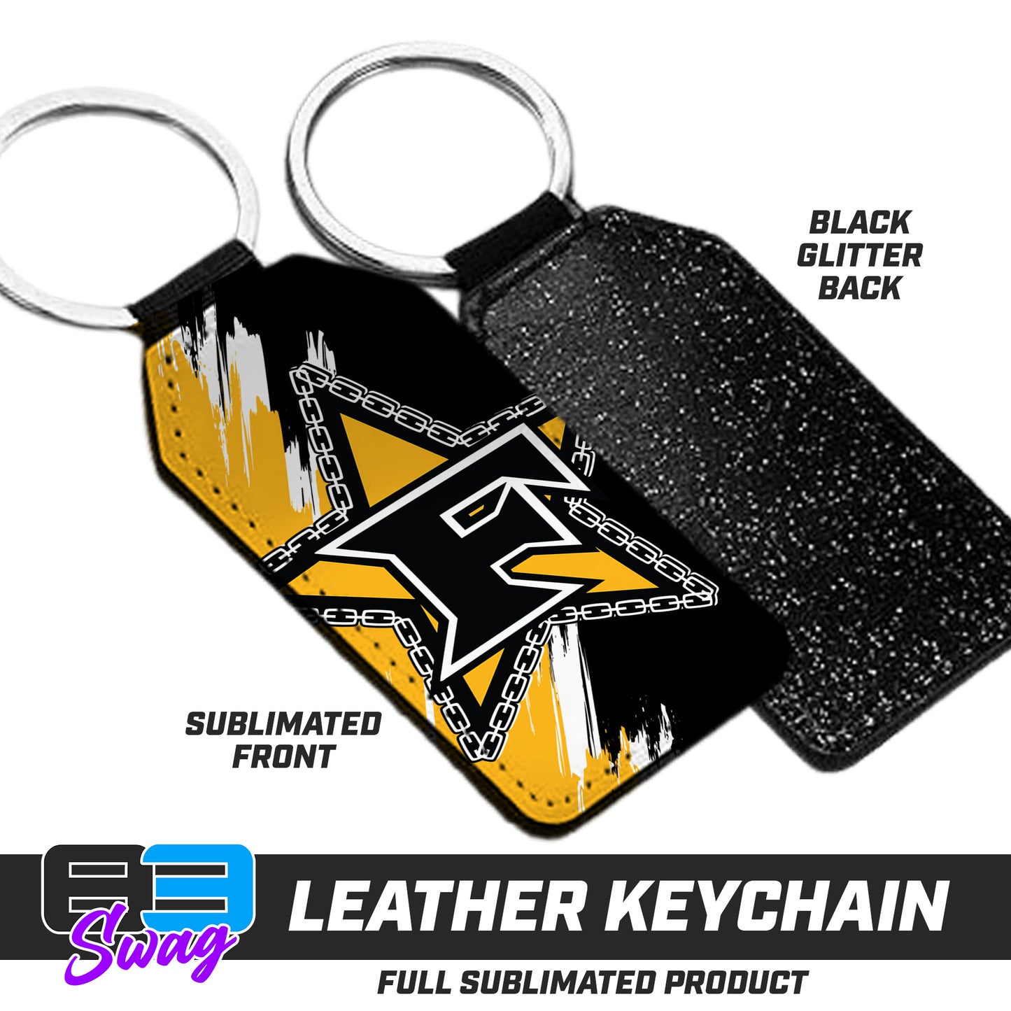 3.15" x 1.65" Leather Keychain - 5 Star Mafia Baseball