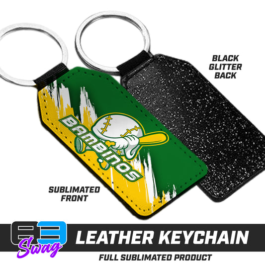 3.15" x 1.65" Leather Keychain - Bambinos Baseball