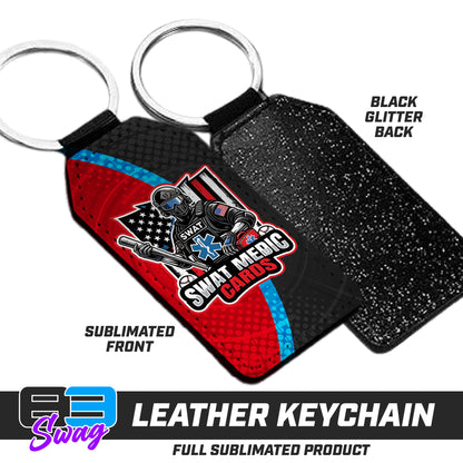 CUSTOM - 3.15" x 1.65" Leather Keychain - Swat Medic Cards