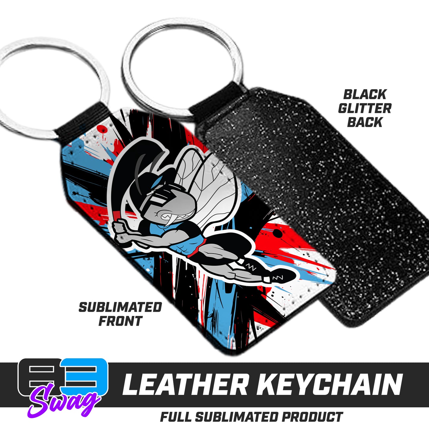 3.15" x 1.65" Leather Keychain - NBC Gnats Baseball 2026 VERSION