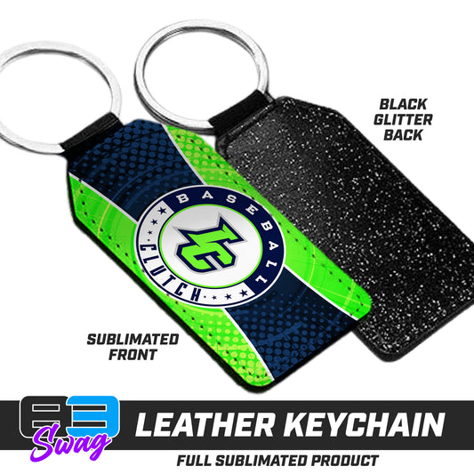 CUSTOM - 3.15" x 1.65" Leather Keychain - Indy Clutch Baseball