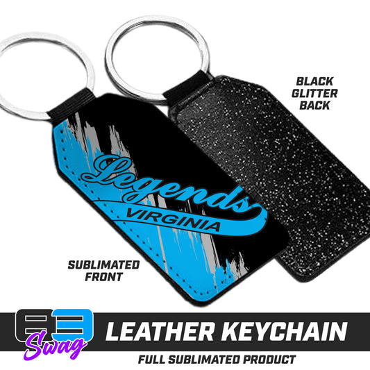 3.15" x 1.65" Leather Keychain - Virginia Legends Softball