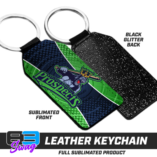CUSTOM - 3.15" x 1.65" Leather Keychain - Orlando Baseball Prospects - OBP - Gorilla Kings