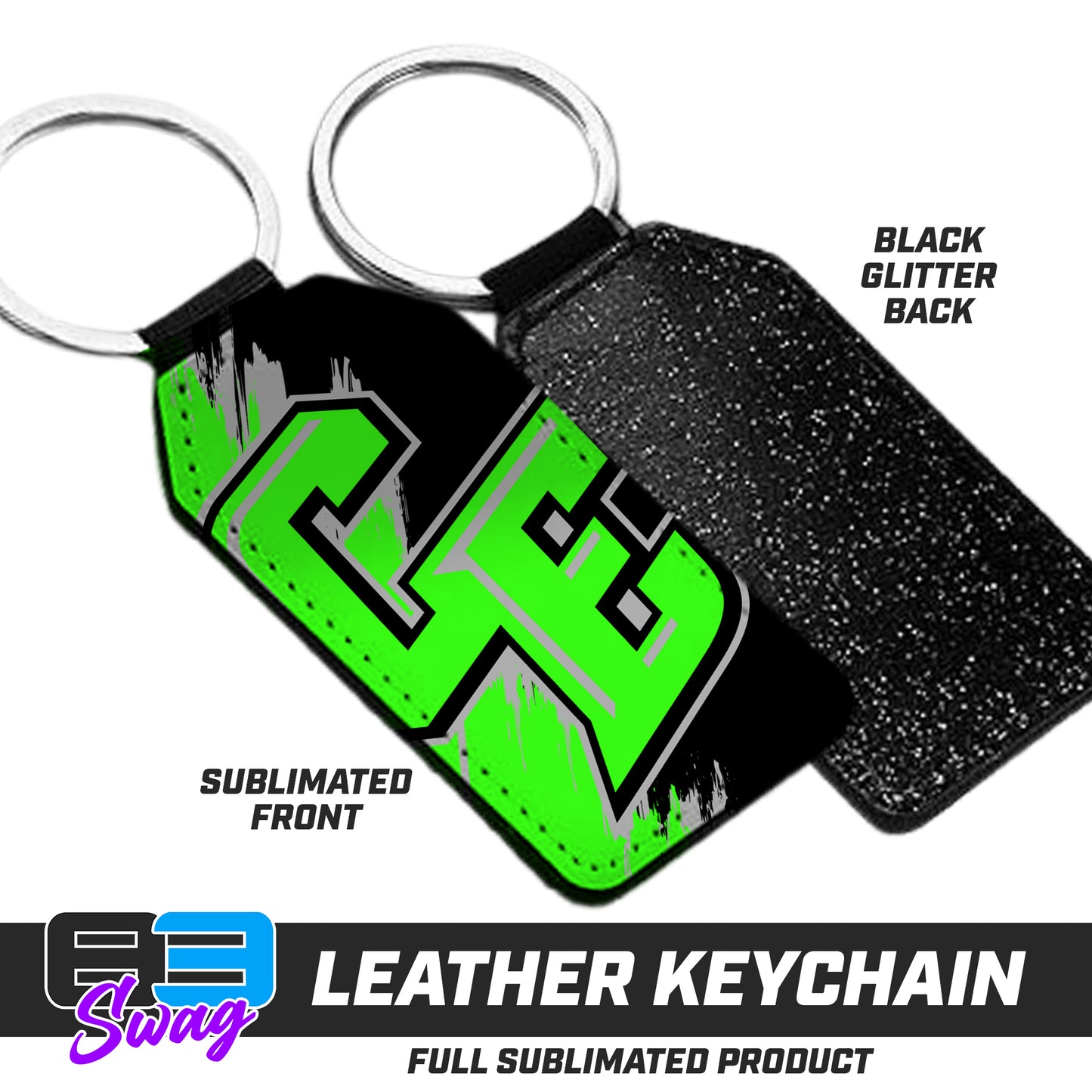 3.15" x 1.65" Leather Keychain - Cherokee Elite Baseball