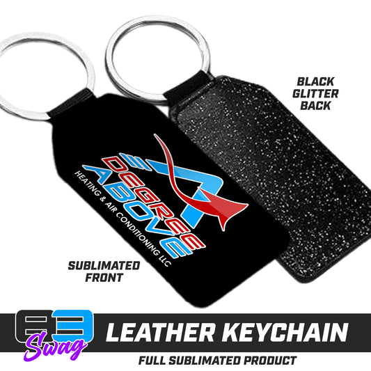 CUSTOM - 3.15" x 1.65" Leather Keychain - A Degree Above