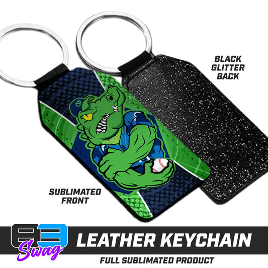 CUSTOM - 3.15" x 1.65" Leather Keychain - Orlando Prospects Baseball - OBP - Swamp Kings