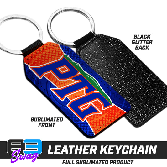 CUSTOM - 3.15" x 1.65" Leather Keychain - Palatka TailGators Baseball