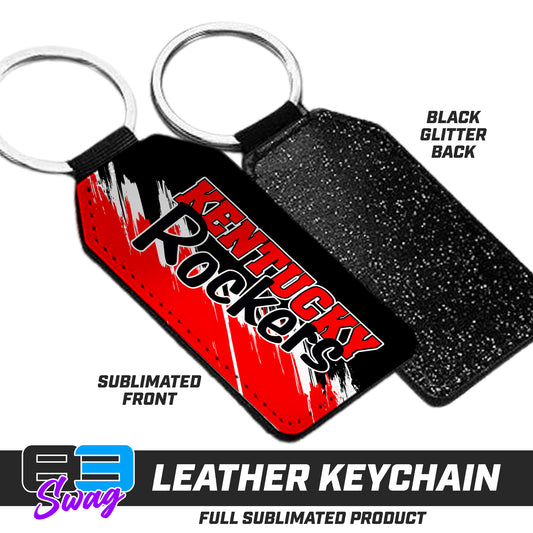 3.15" x 1.65" Leather Keychain - Kentucky Rockers Softball