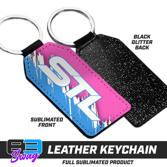3.15" x 1.65" Leather Keychain - Small Town Legends