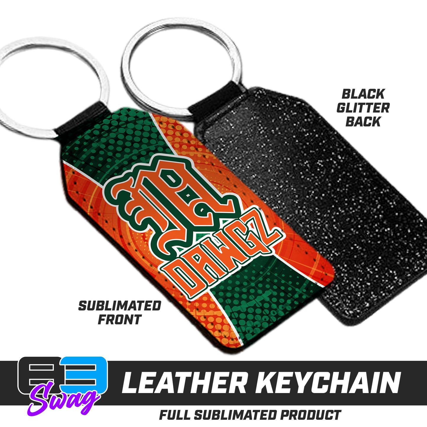 CUSTOM - 3.15" x 1.65" Leather Keychain - Miami Metro Dawgz