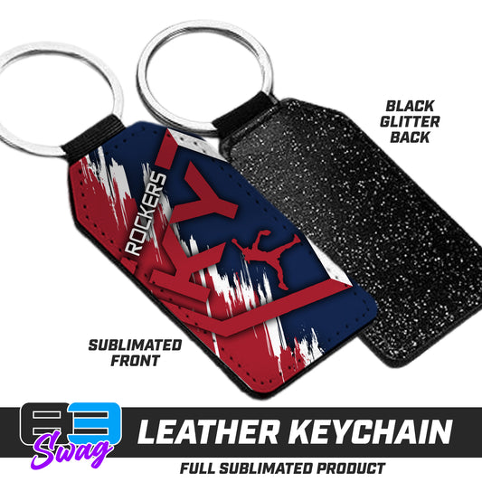 3.15" x 1.65" Leather Keychain - KY Rockers Softball