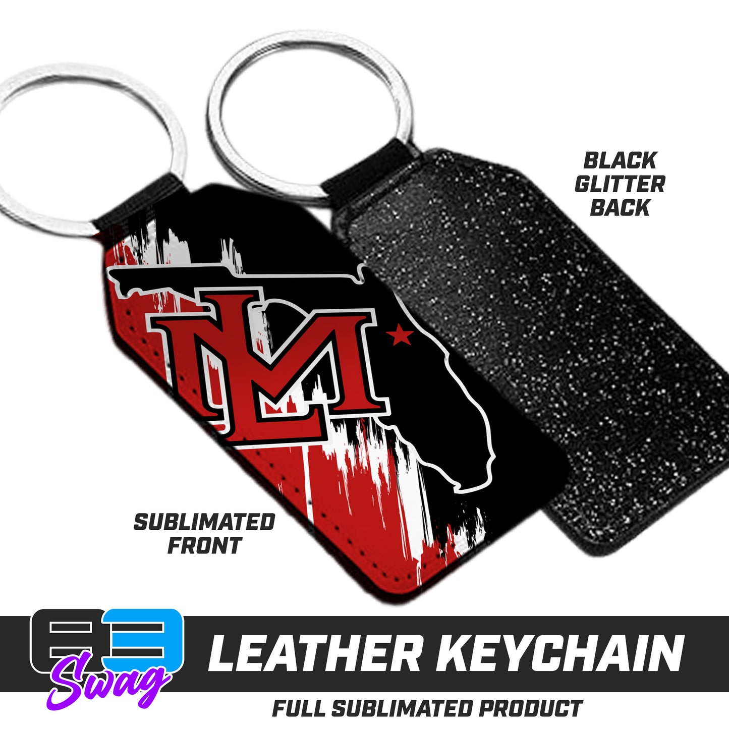 3.15" x 1.65" Leather Keychain - Lake Mary All Stars Softball