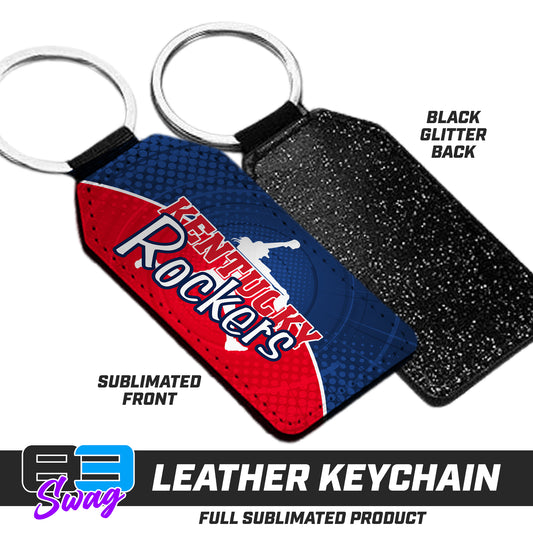 CUSTOM - 3.15" x 1.65" Leather Keychain - KY Rockers Softball
