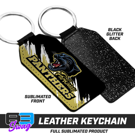 3.15" x 1.65" Leather Keychain - Parkway High School Panthers