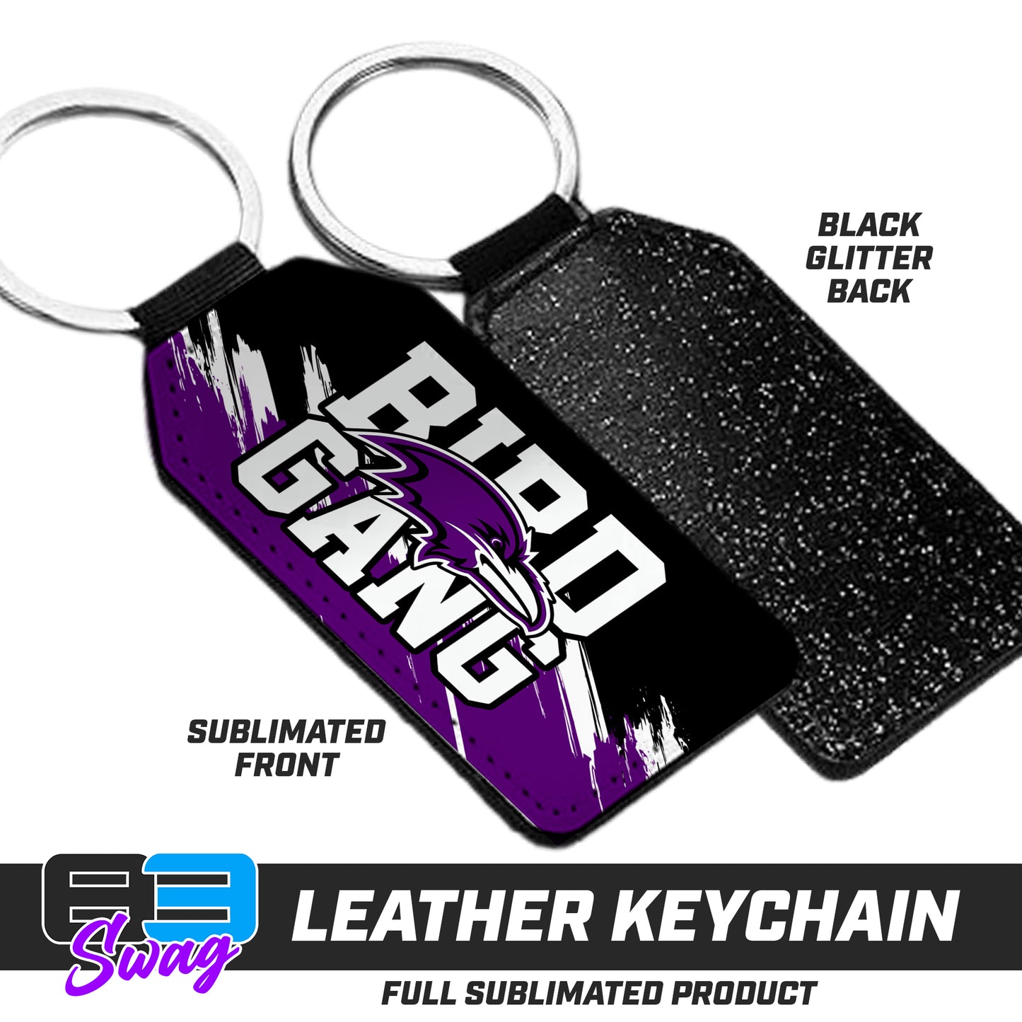 3.15" x 1.65" Leather Keychain - Joliet Ravens Football