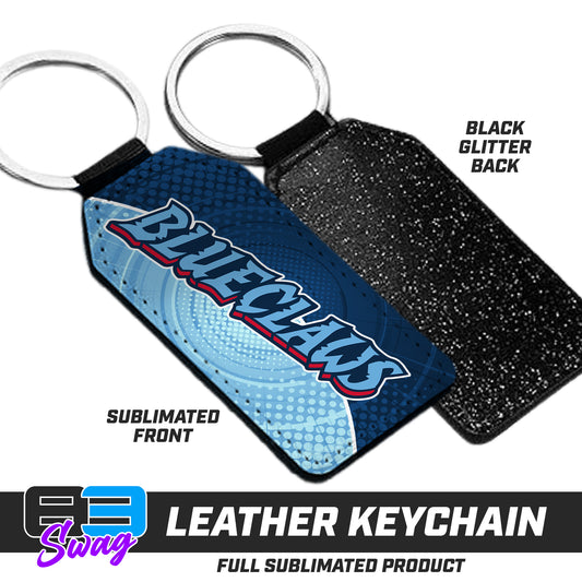 CUSTOM - 3.15" x 1.65" Leather Keychain - FCA Blueclaws Baseball